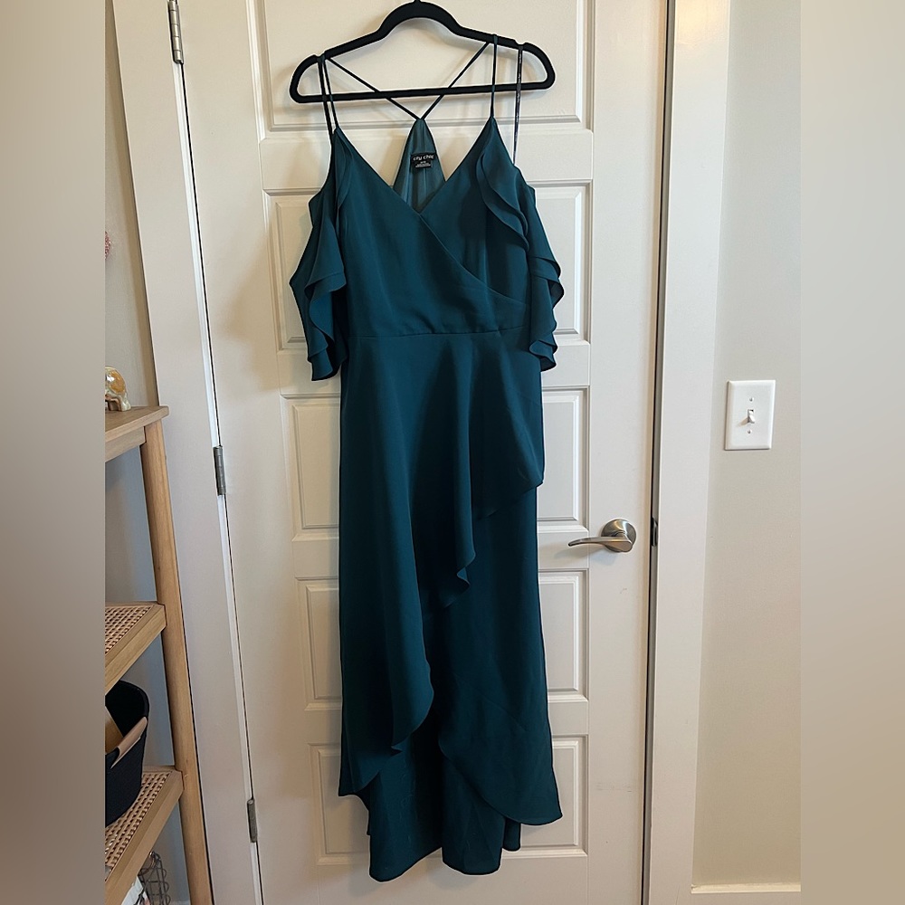City Chic - Elegant Maxi Dress - Teal